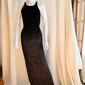 Open Back Sparkle Black Dress